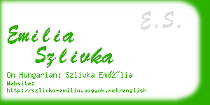 emilia szlivka business card